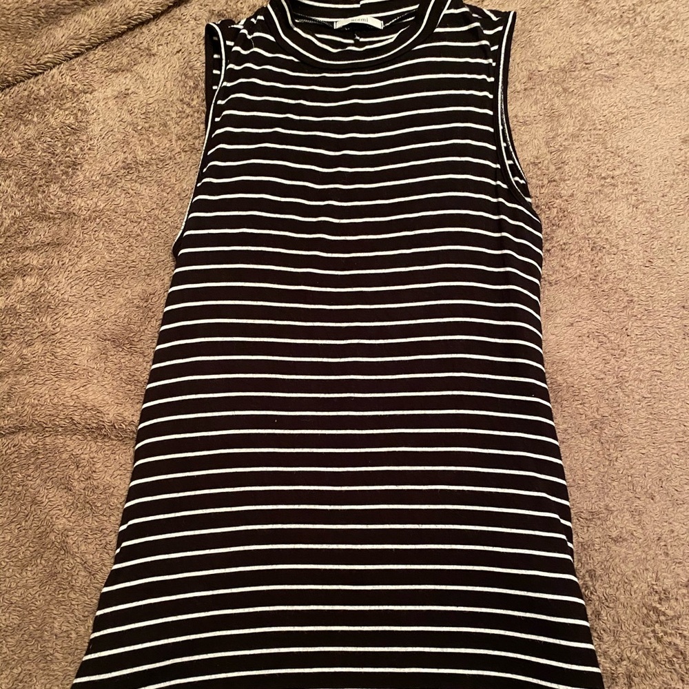 Black and white striped dress